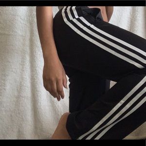 Black adidas track pants